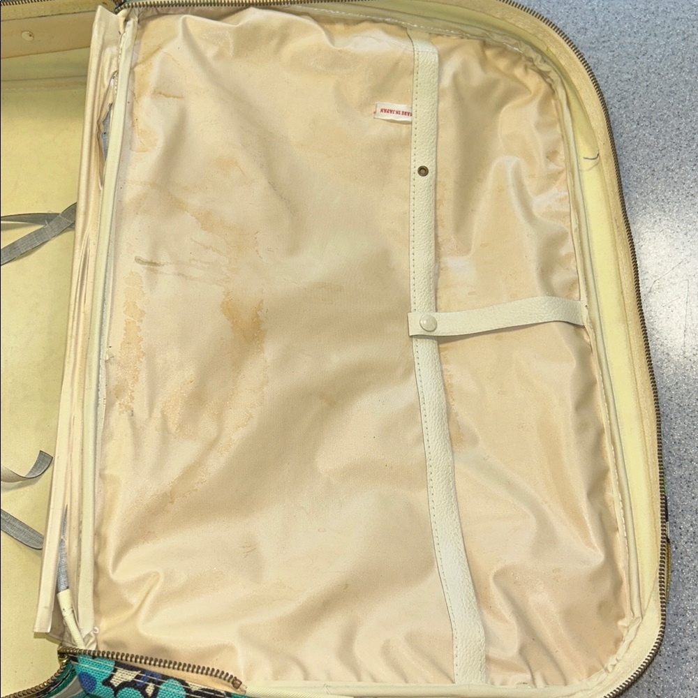 RARE VINTAGE Flower power Canvas TRAVEL WEEKENDER zippered top handle 70s Bag - Picture 9 of 9